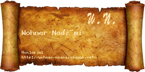 Wohner Noémi névjegykártya